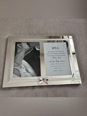kate spade Silver Mirrored Double Picture Frame with Bow Accent